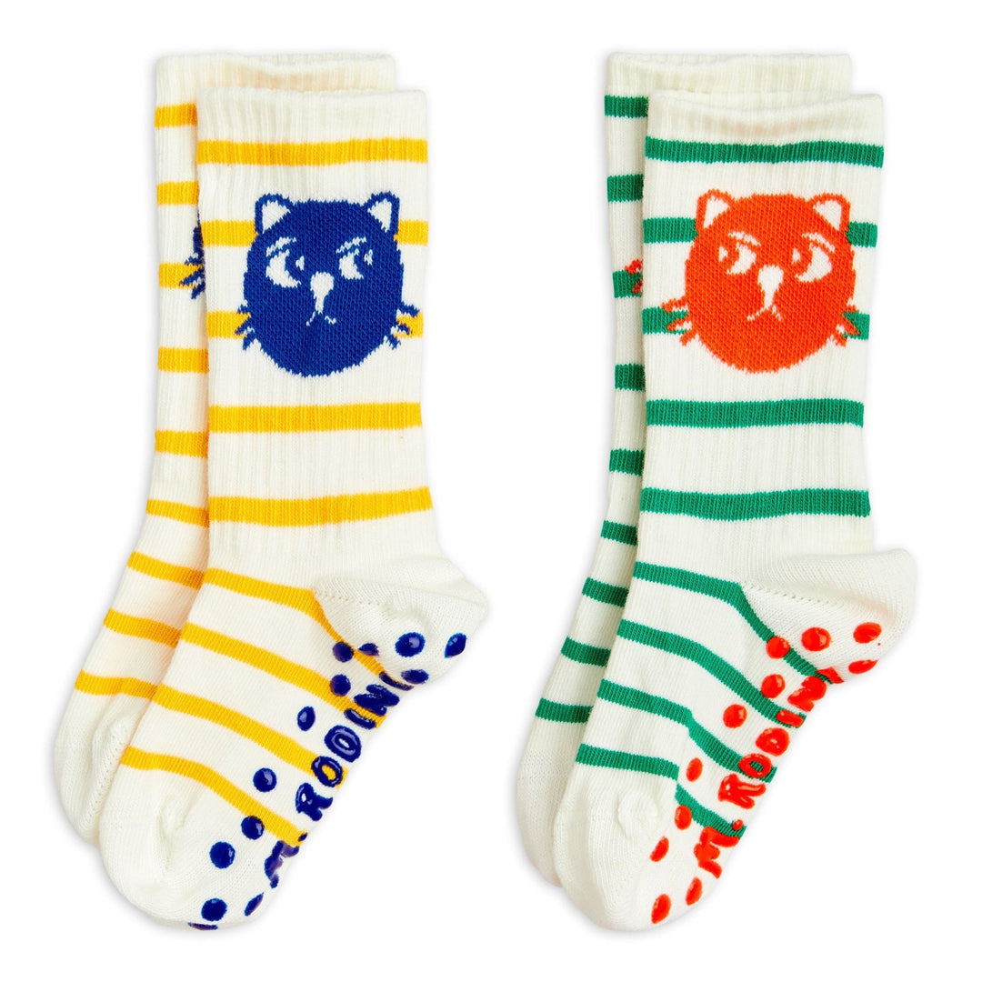Cats 2 - Pack Anti - Slip Socks by Mini Rodini - Petite Belle