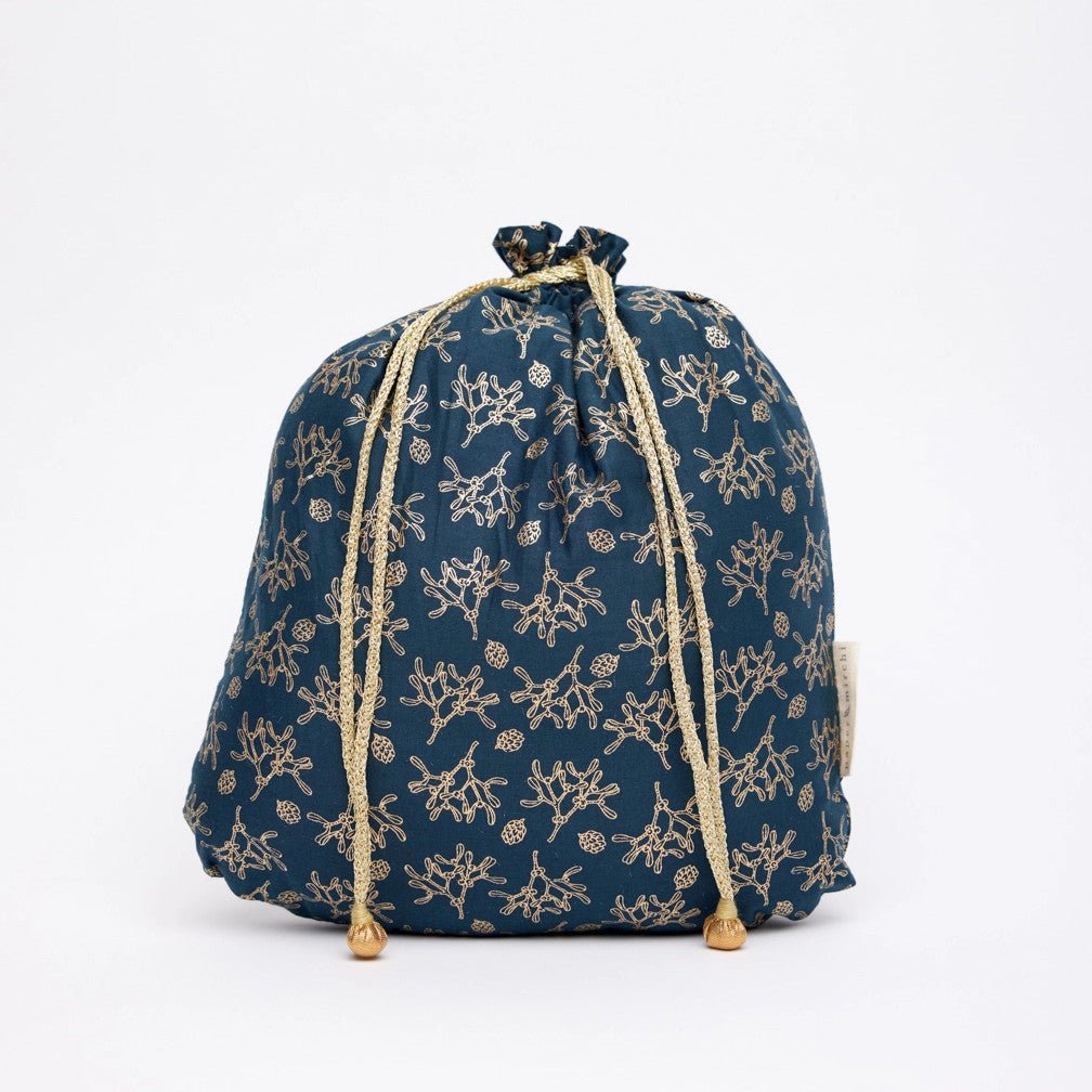 Mistletoe Reusable Cotton Gift Bags by Paper Mirchi - Petite Belle