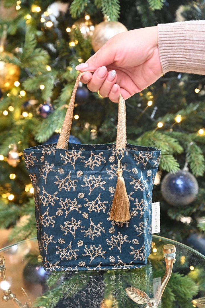 Mistletoe Reusable Gift Tote Bags by Paper Mirchi - Petite Belle