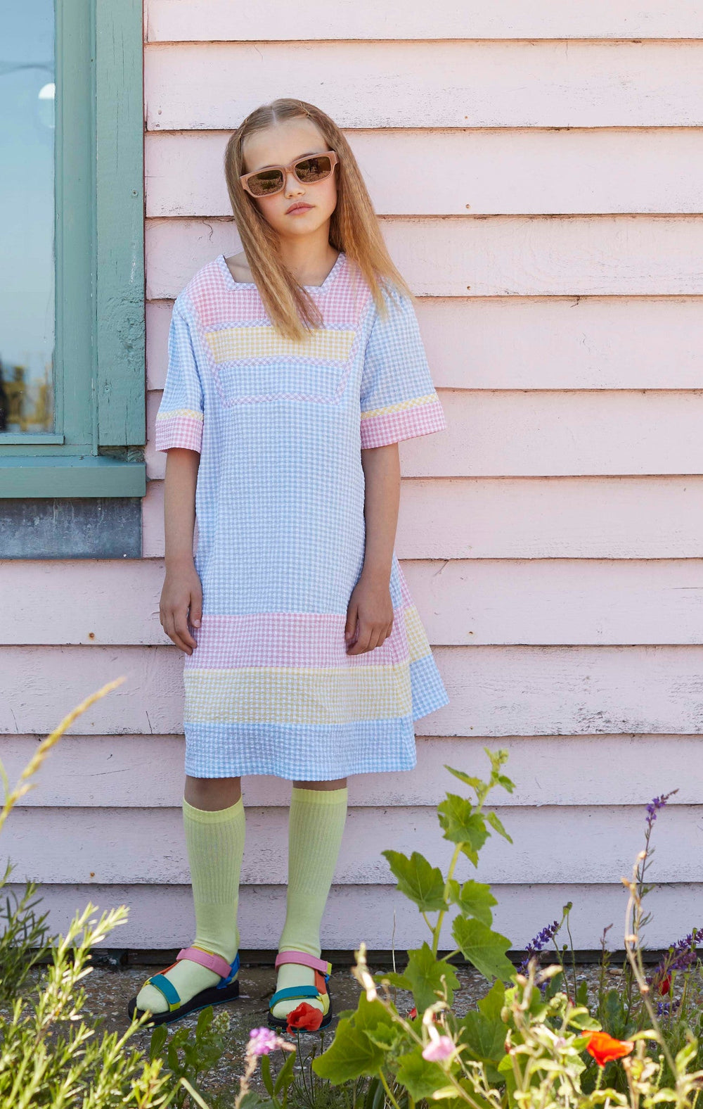 Colour Block Check Dress by Fish & Kids - Petite Belle