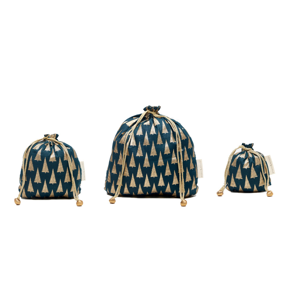 Forest Trees Reusable Cotton Gift Bags by Paper Mirchi - Petite Belle