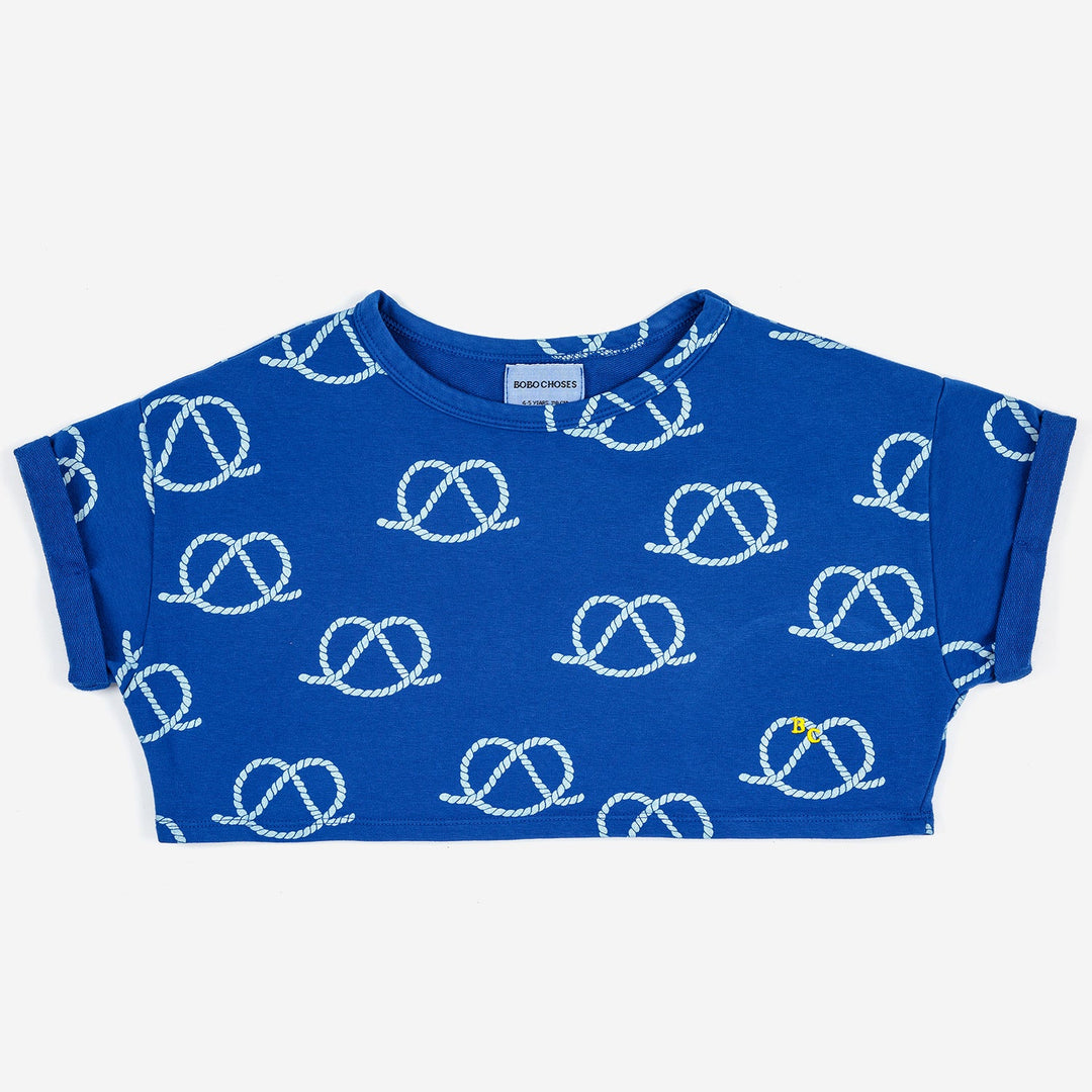 Sail Rope All Over Cropped Sweatshirt by Bobo Choses - Petite Belle