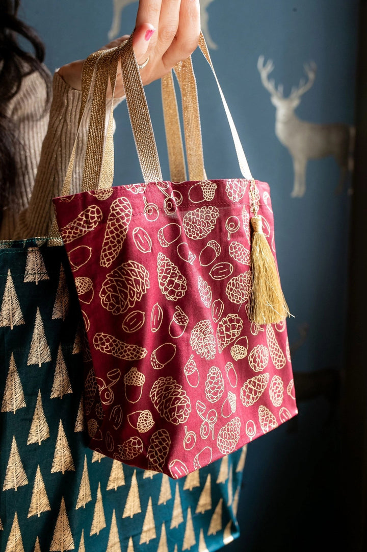 Scarlet Woodland Reusable Gift Tote Bags by Paper Mirchi - Petite Belle