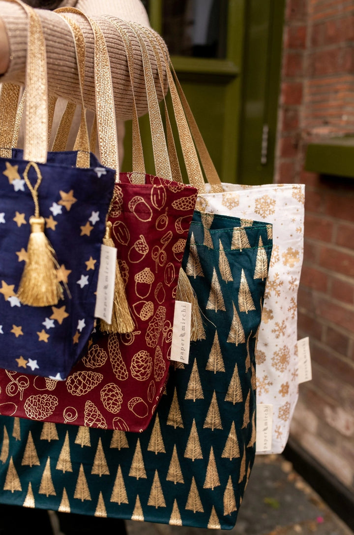 Scarlet Woodland Reusable Gift Tote Bags by Paper Mirchi - Petite Belle