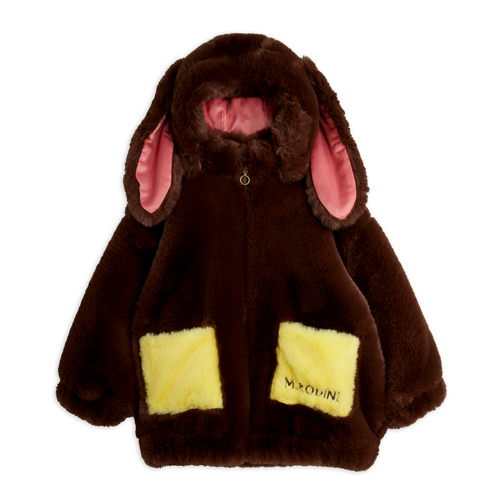 Rabbit Ear Faux Fur Jacket by Mini Rodini - Petite Belle | UK Stockist