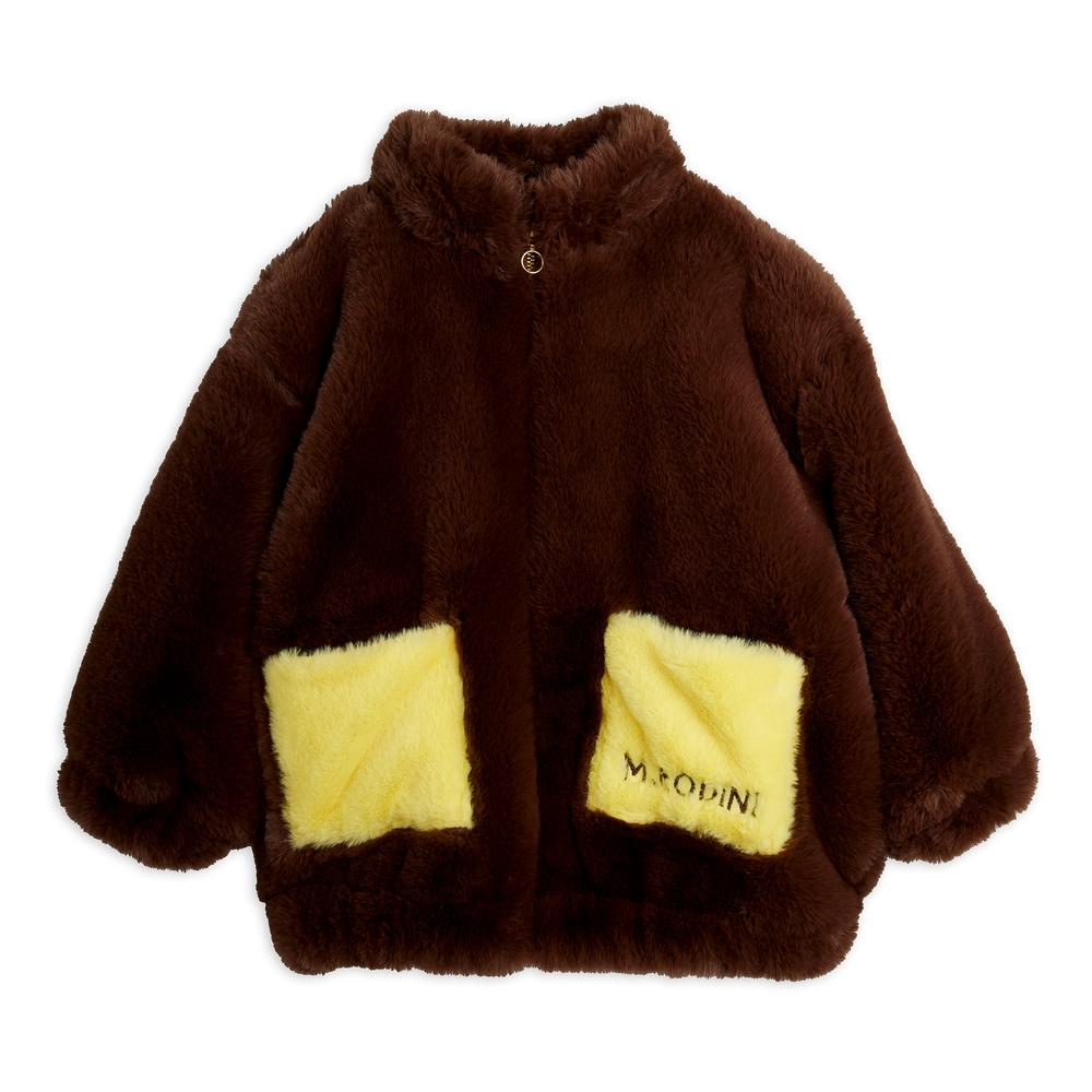 Rabbit Ear Faux Fur Jacket by Mini Rodini - Petite Belle | UK Stockist