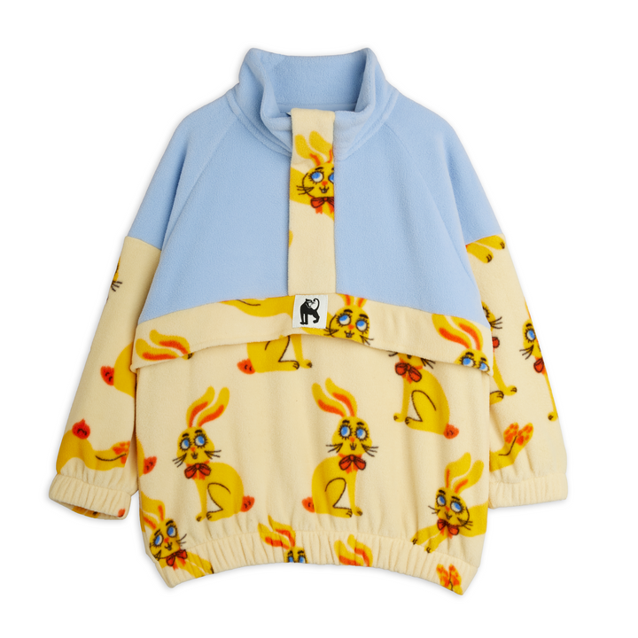 Rabbit Fleece Half-Zip Sweater by Mini Rodini