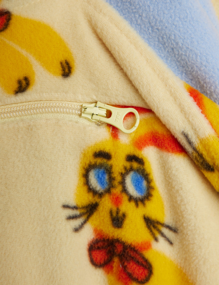 Rabbit Fleece Half-Zip Sweater by Mini Rodini