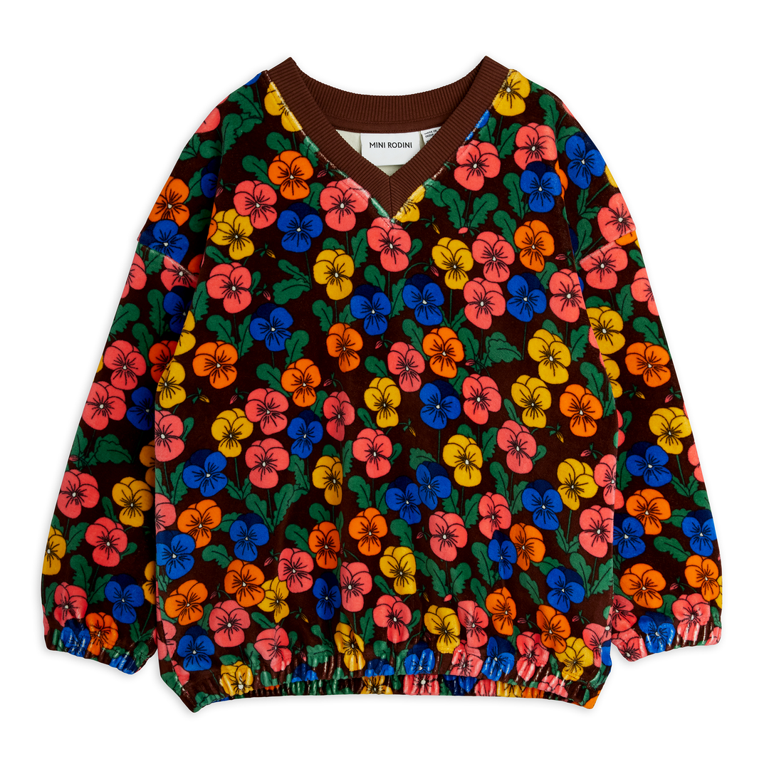 Violas Velour Sweatshirt by Mini Rodini - Petite Belle | UK Stockist