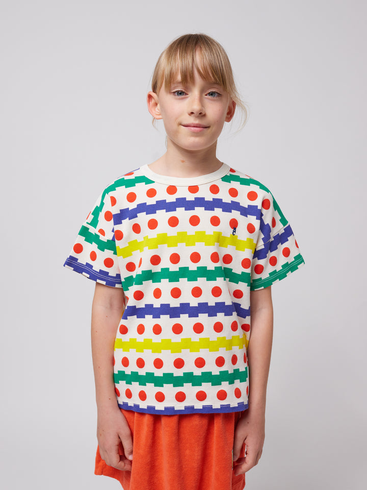 Geometric All Over Waffle Tee by Bobo Choses - Petite Belle | UK Stockist