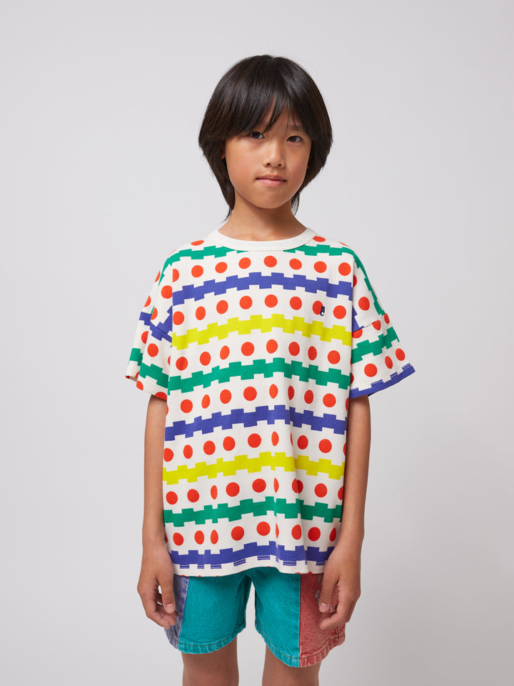 Geometric All Over Waffle Tee by Bobo Choses - Petite Belle | UK Stockist