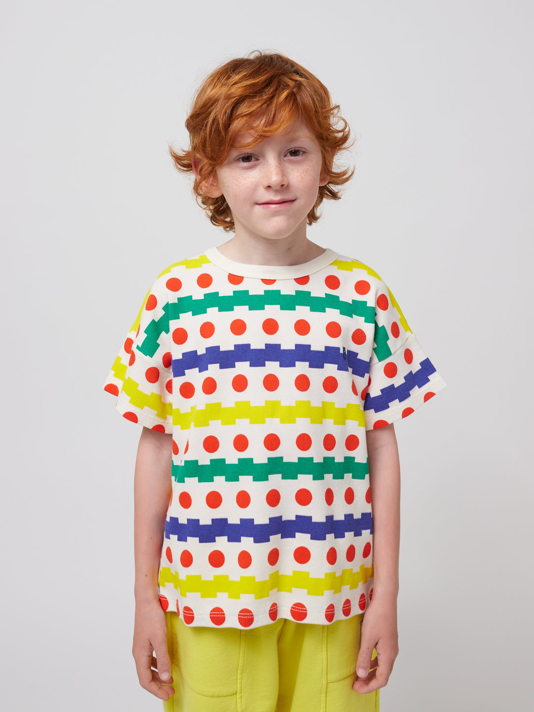 Geometric All Over Waffle Tee by Bobo Choses - Petite Belle | UK Stockist