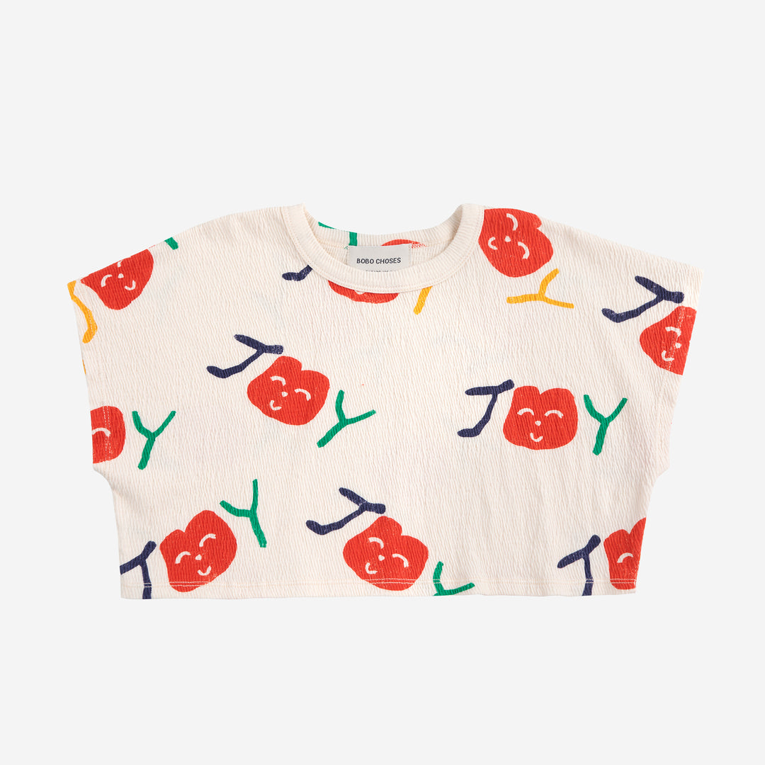 Smiling All Over Cropped T-shirt by Bobo Choses - Petite Belle | UK Stockist