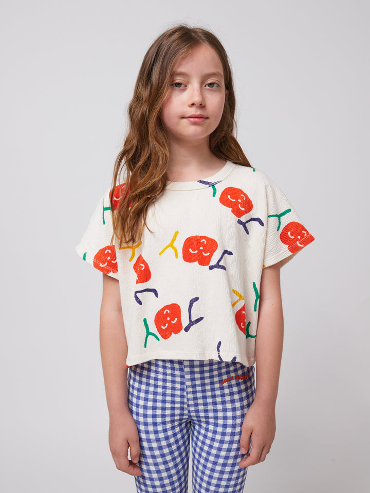 Smiling All Over Cropped T-shirt by Bobo Choses - Petite Belle | UK Stockist