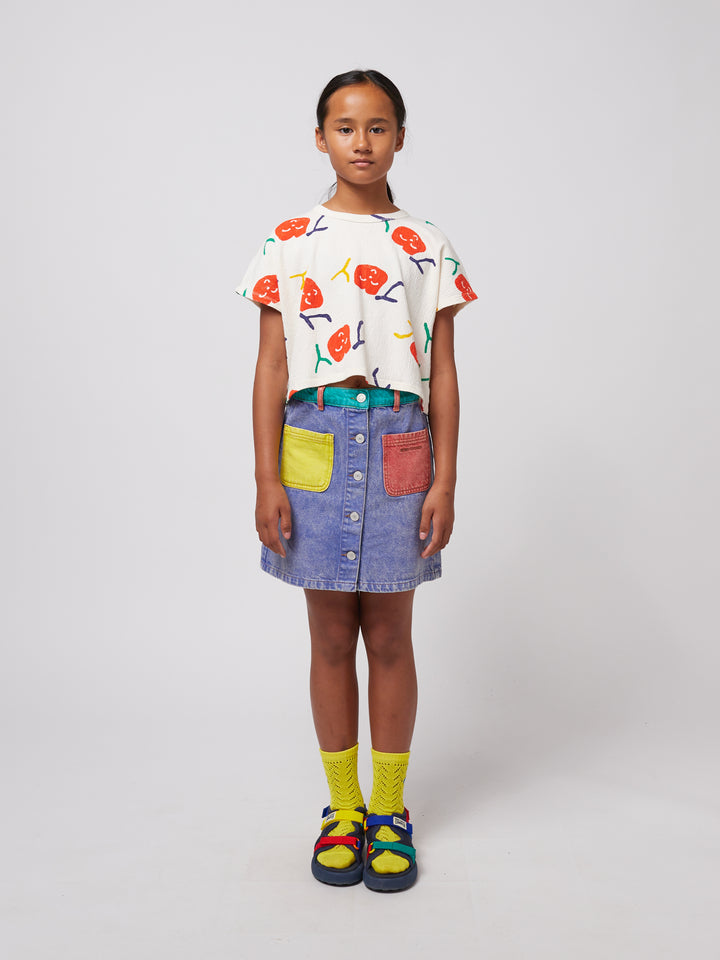 Smiling All Over Cropped T-shirt by Bobo Choses - Petite Belle | UK Stockist