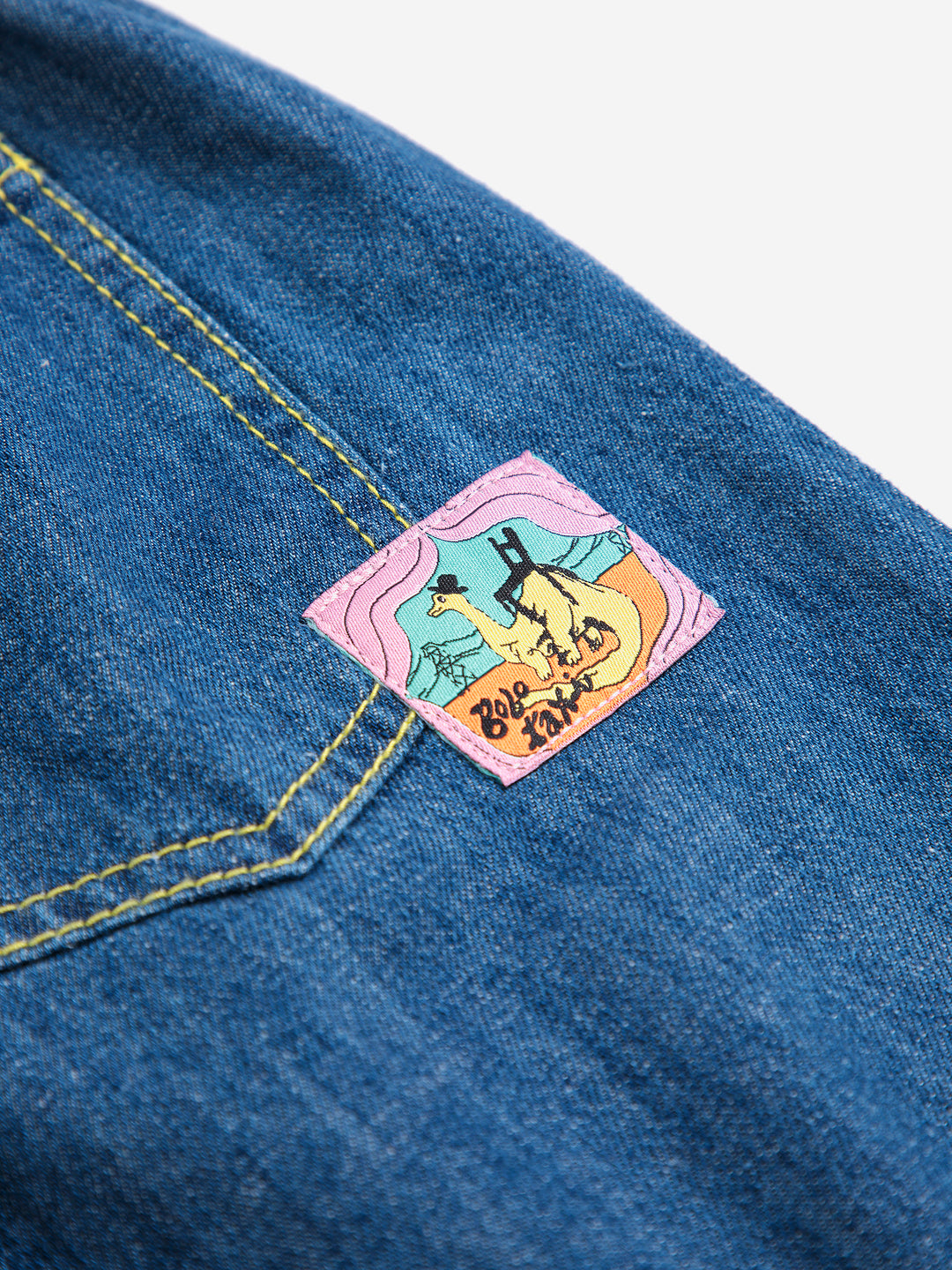 Taxi Saurus Tag Denim Pants by Bobo Choses - Petite Belle | UK Stockist