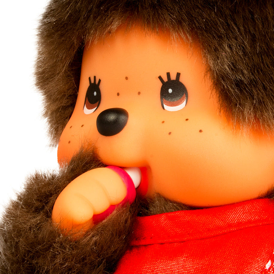 Monchhichi - Classic Red Bib Boy Plush Doll by Sekiguchi - Petite Belle | UK Stockist