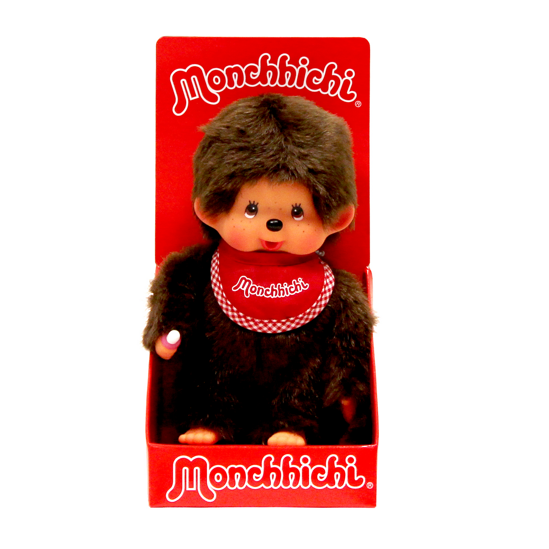 Monchhichi - Classic Red Bib Boy Plush Doll by Sekiguchi - Petite Belle | UK Stockist