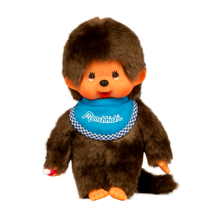 Monchhichi - Classic Blue Bib Boy Plush Doll by Sekiguchi - Petite Belle | UK Stockist