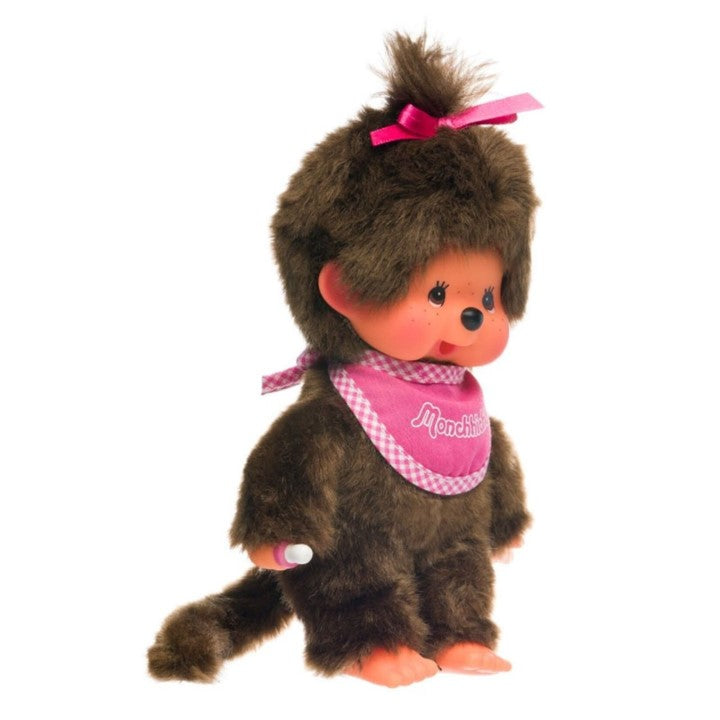 Monchhichi - Classic Pink Bib Girl Plush Doll by Sekiguchi - Petite Belle | UK Stockist