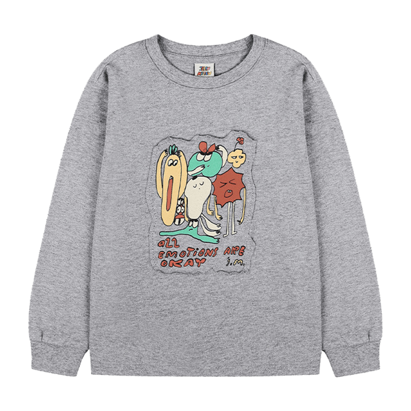 All Emotion Long-Sleeve Tee in Melange by Jelly Mallow - Petite Belle