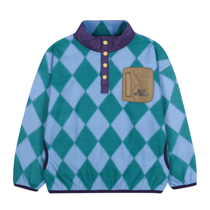 Argyle Fleece Half-Zip Top by Jelly Mallow - Petite Belle