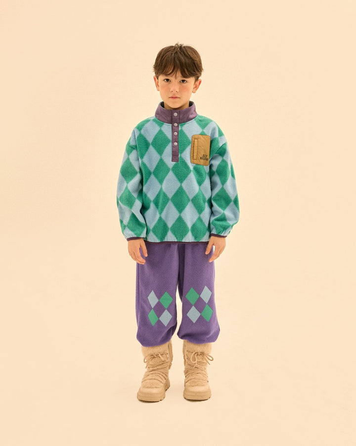 Argyle Fleece Half-Zip Top by Jelly Mallow - Petite Belle