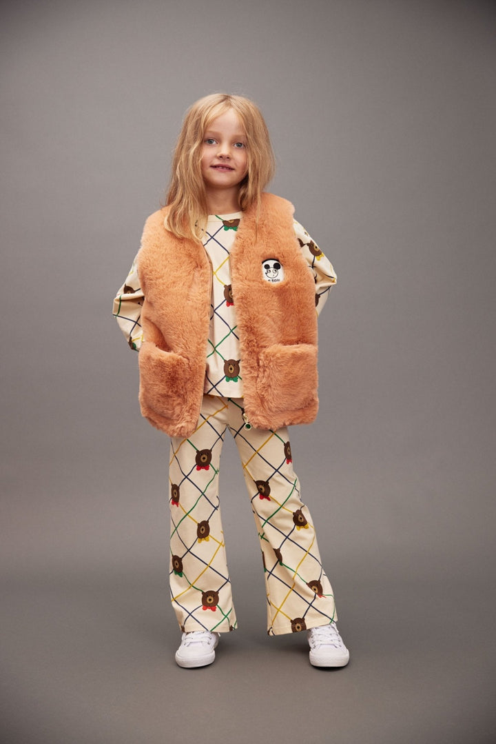 Bear Check Flared Trousers by Mini Rodini - Petite Belle