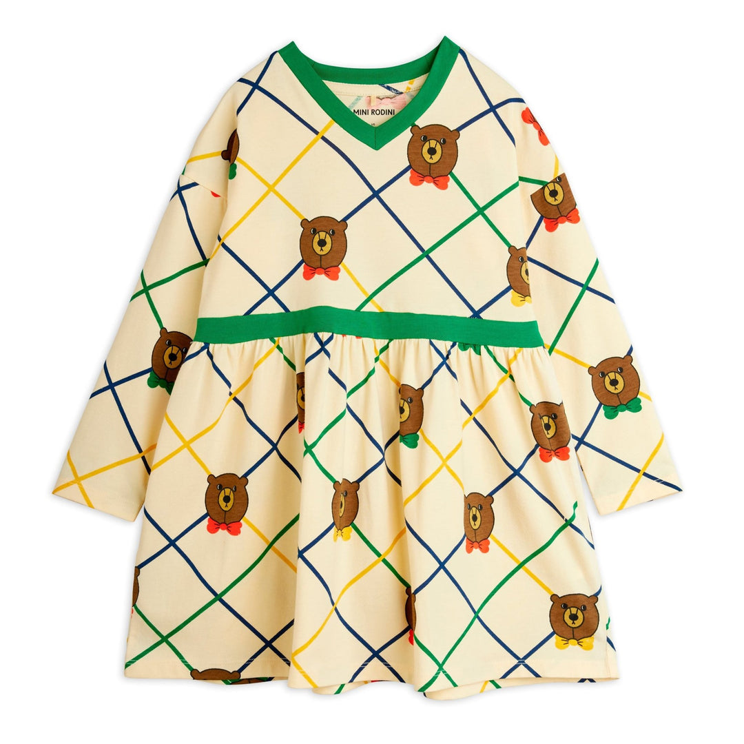 Bear Check Long Sleeves Dress by Mini Rodini - Petite Belle