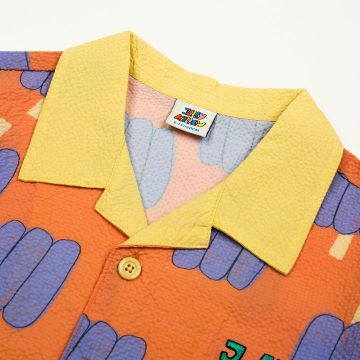 Bell Pepper Seersucker Shortsleeve Shirt by Jelly Mallow - Petite Belle