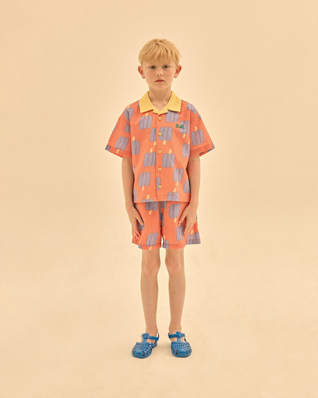 Bell Pepper Seersucker Shortsleeve Shirt by Jelly Mallow - Petite Belle