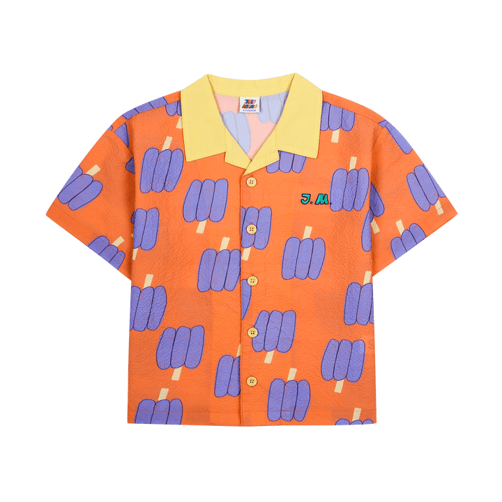 Bell Pepper Seersucker Shortsleeve Shirt by Jelly Mallow - Petite Belle