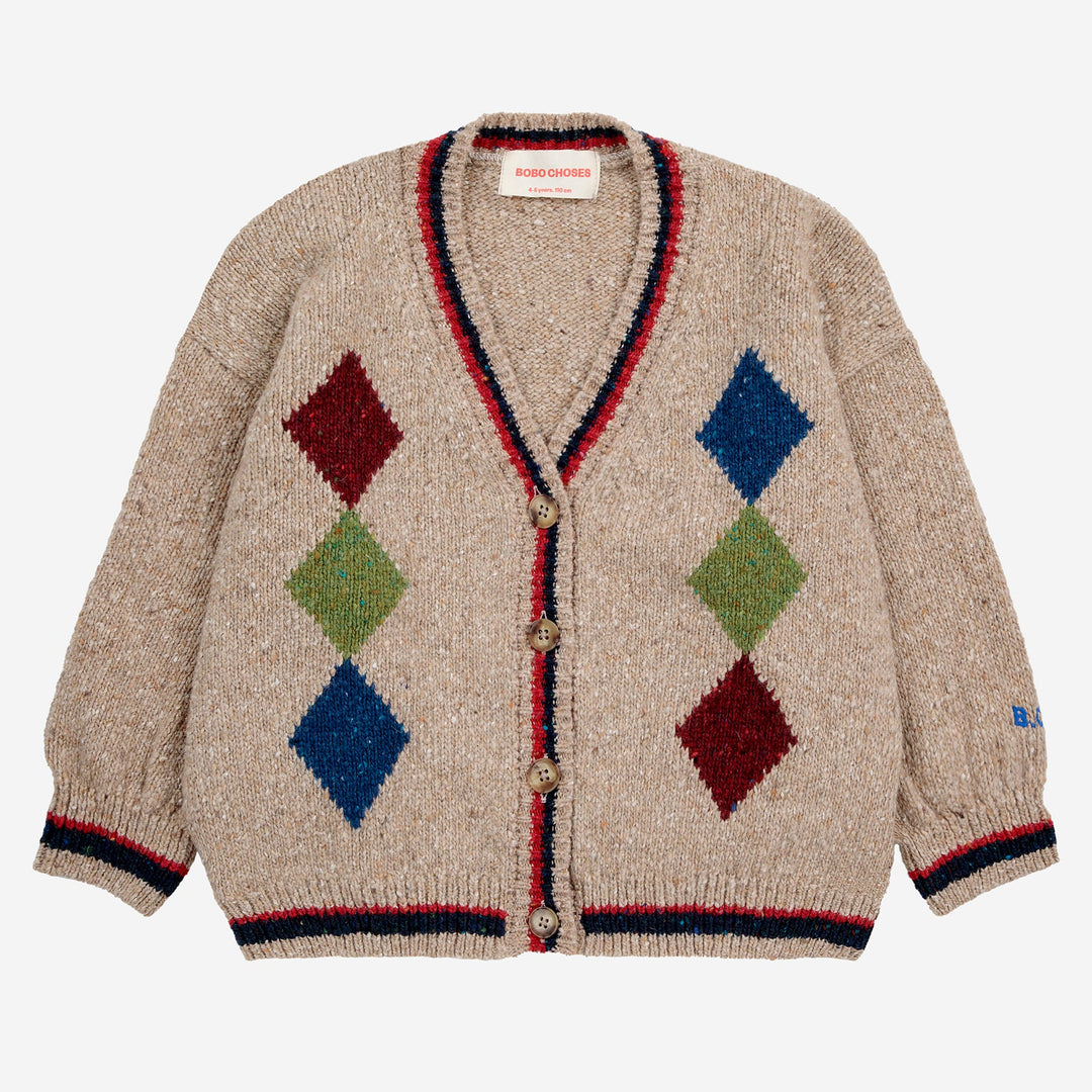 Bobo Diamonds Intarsia Cardigan by Bobo Choses - Petite Belle