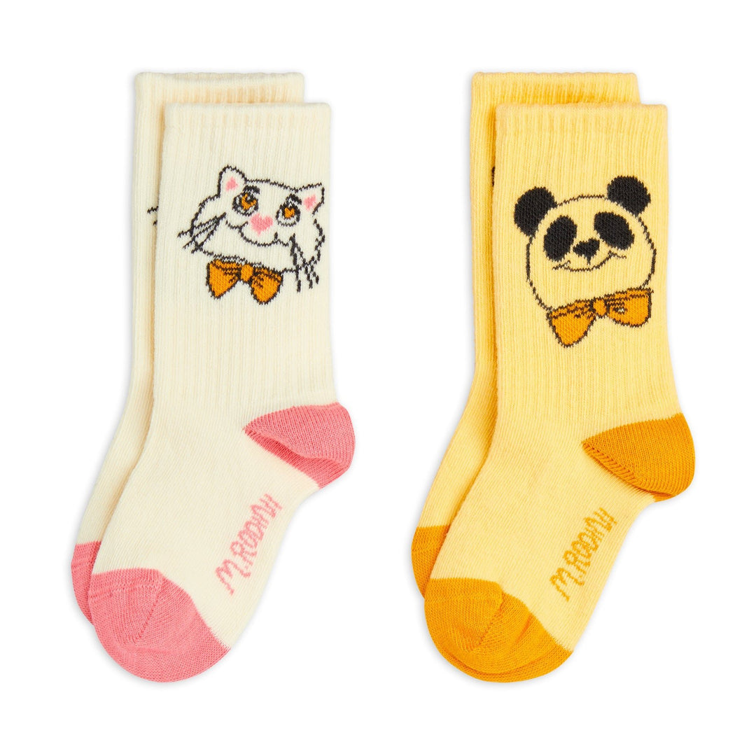 Cat and Panda 2 - Pack Socks by Mini Rodini - Petite Belle