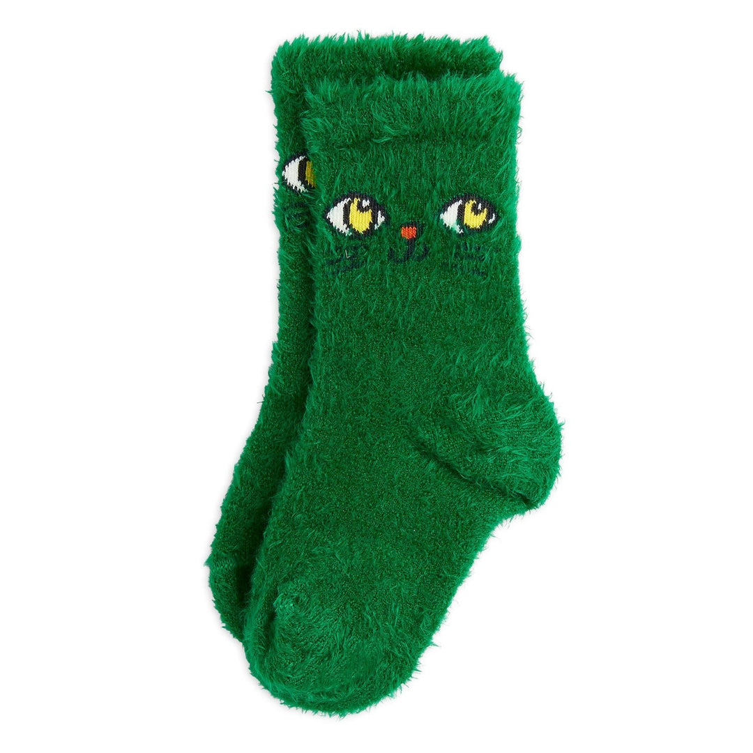 Cat Face Fuzzy Socks by Mini Rodini - Petite Belle