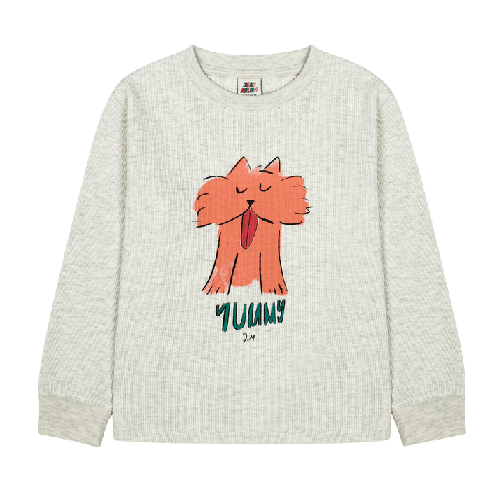 Cat Waffle Long Sleeves Tee by Jelly Mallow - Petite Belle