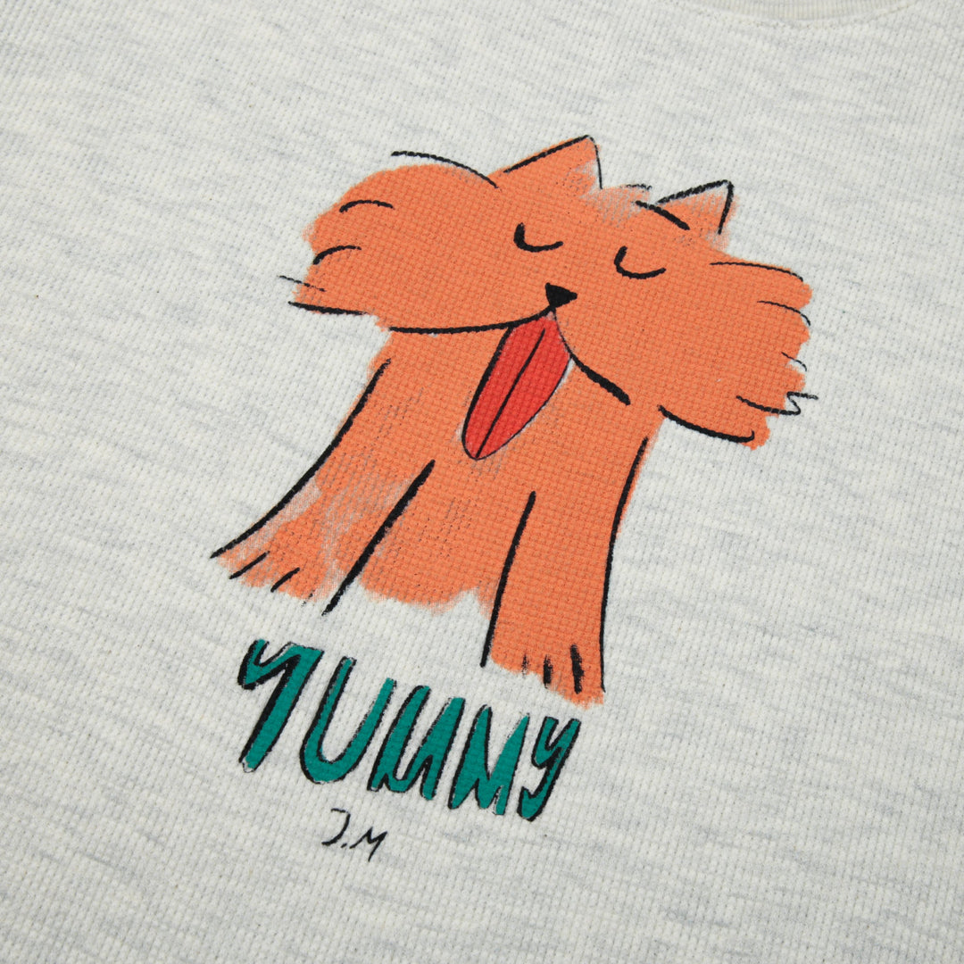 Cat Waffle Long Sleeves Tee by Jelly Mallow - Petite Belle