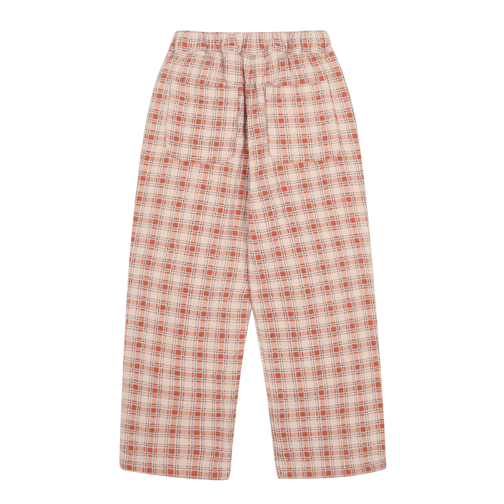 Checked Knee Patch Woven Pants in Brown by Jelly Mallow - Petite Belle