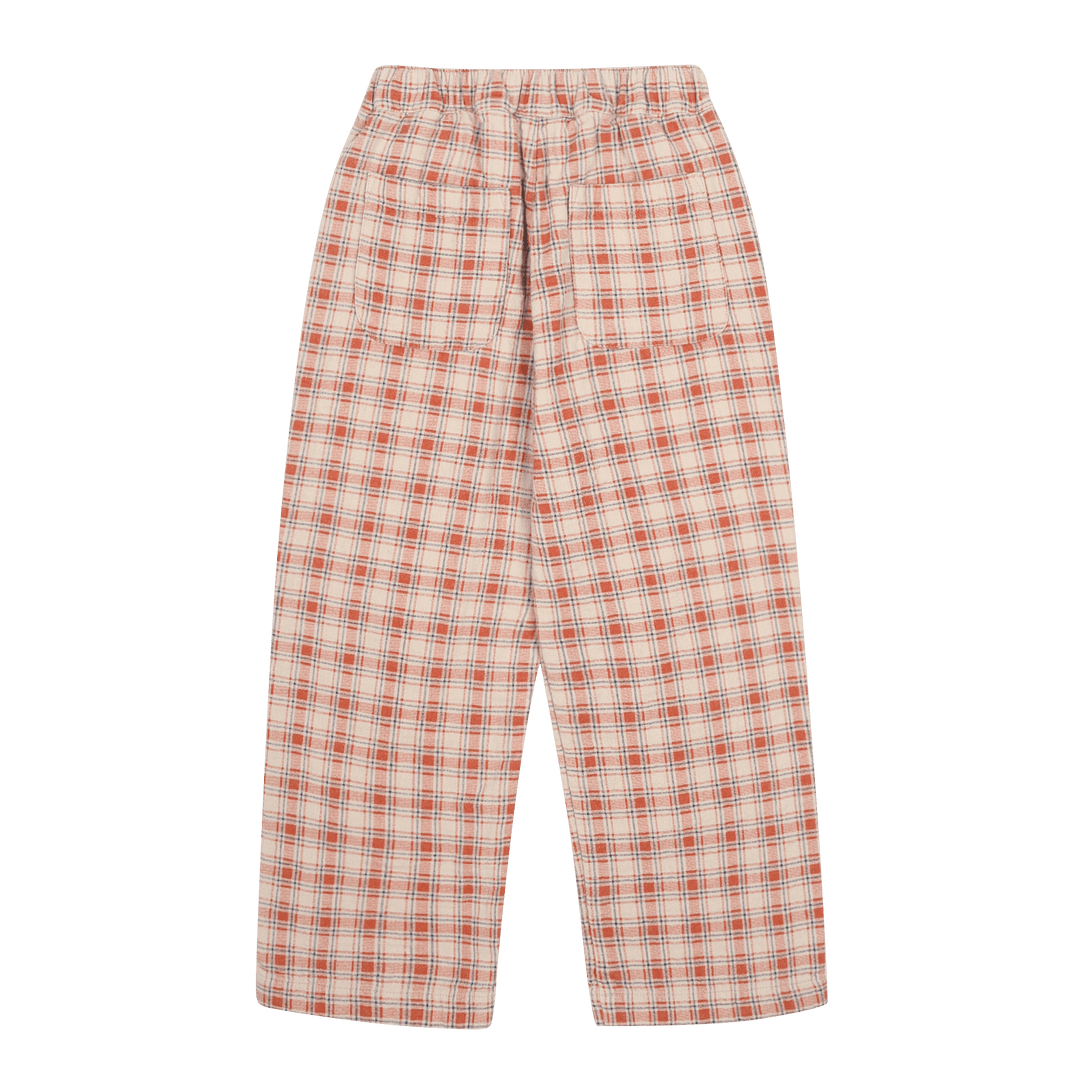 Checked Knee Patch Woven Pants in Brown by Jelly Mallow - Petite Belle