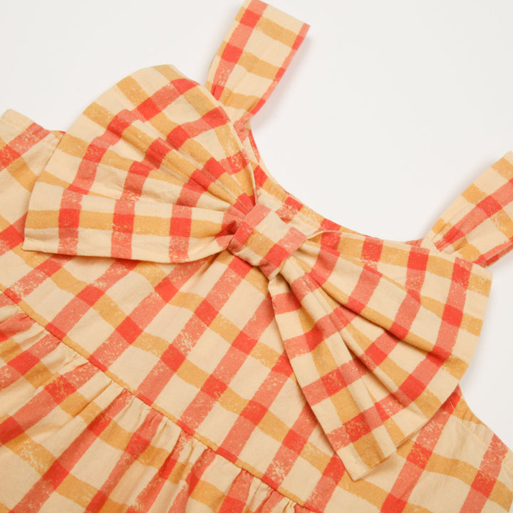 Checked Ribbon Sleeveless Blouse by Jelly Mallow - Petite Belle