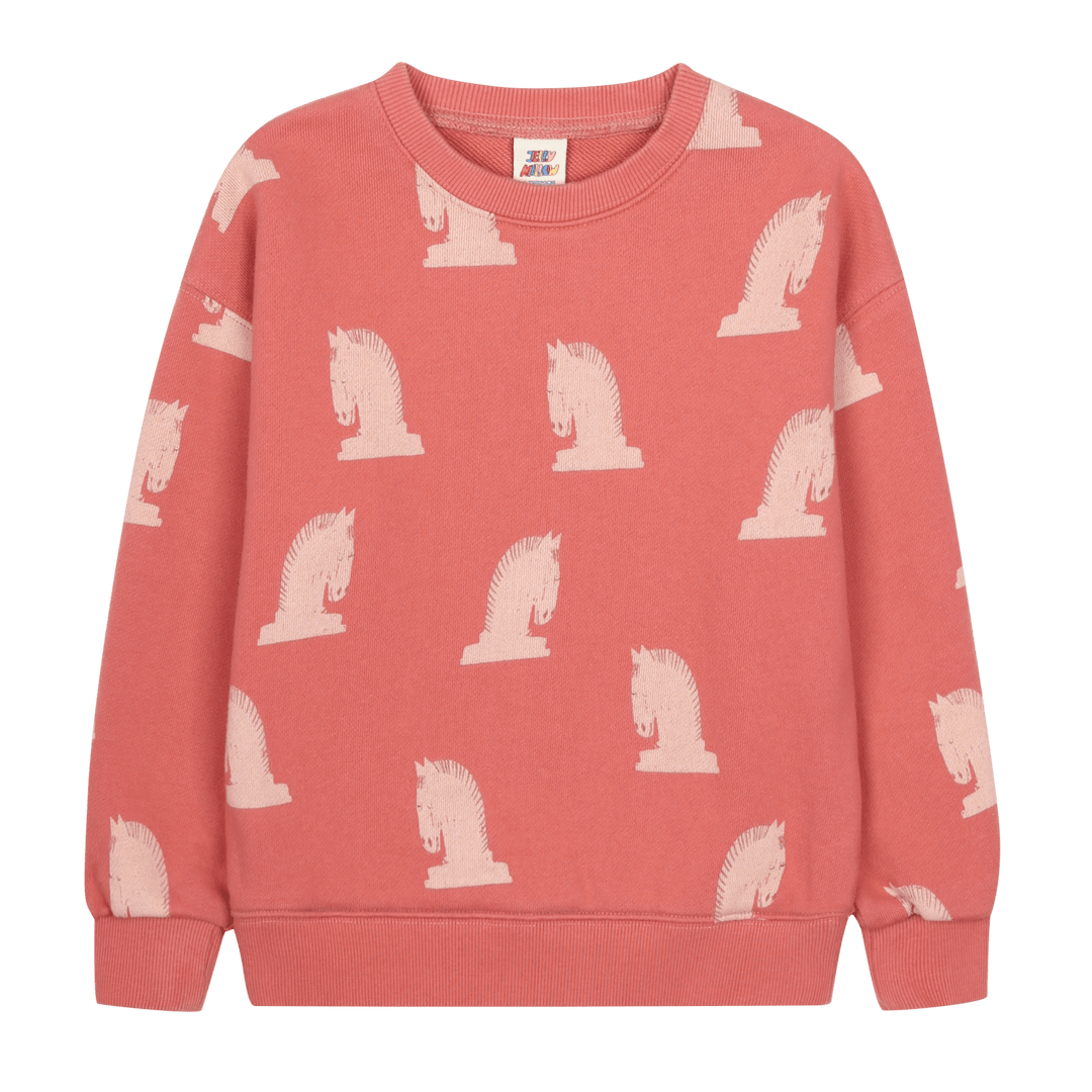 Chess Horse Pattern Sweatshirt by Jelly Mallow - Petite Belle