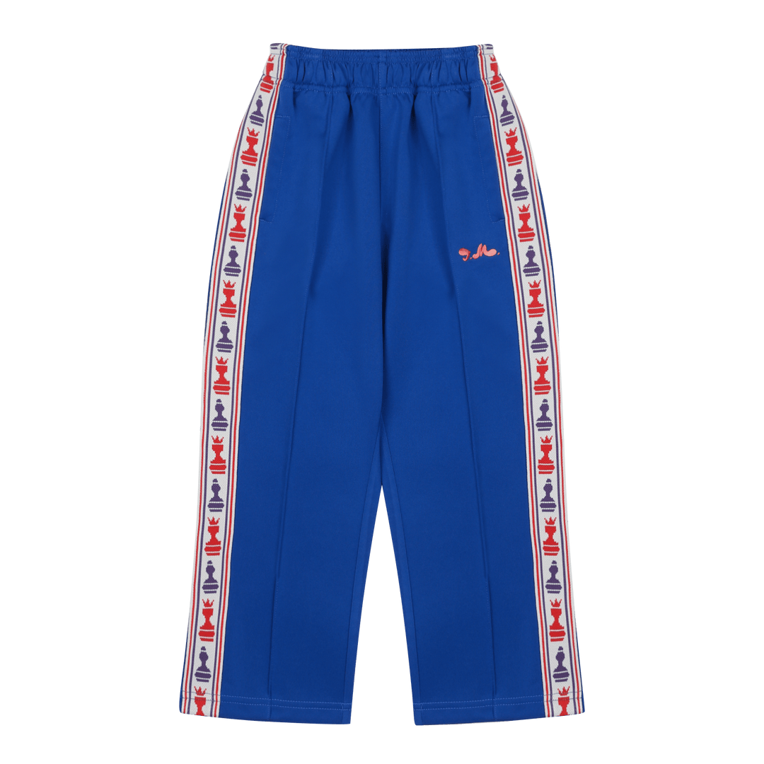 Chess Track Pants in Blue by Jelly Mallow - Petite Belle