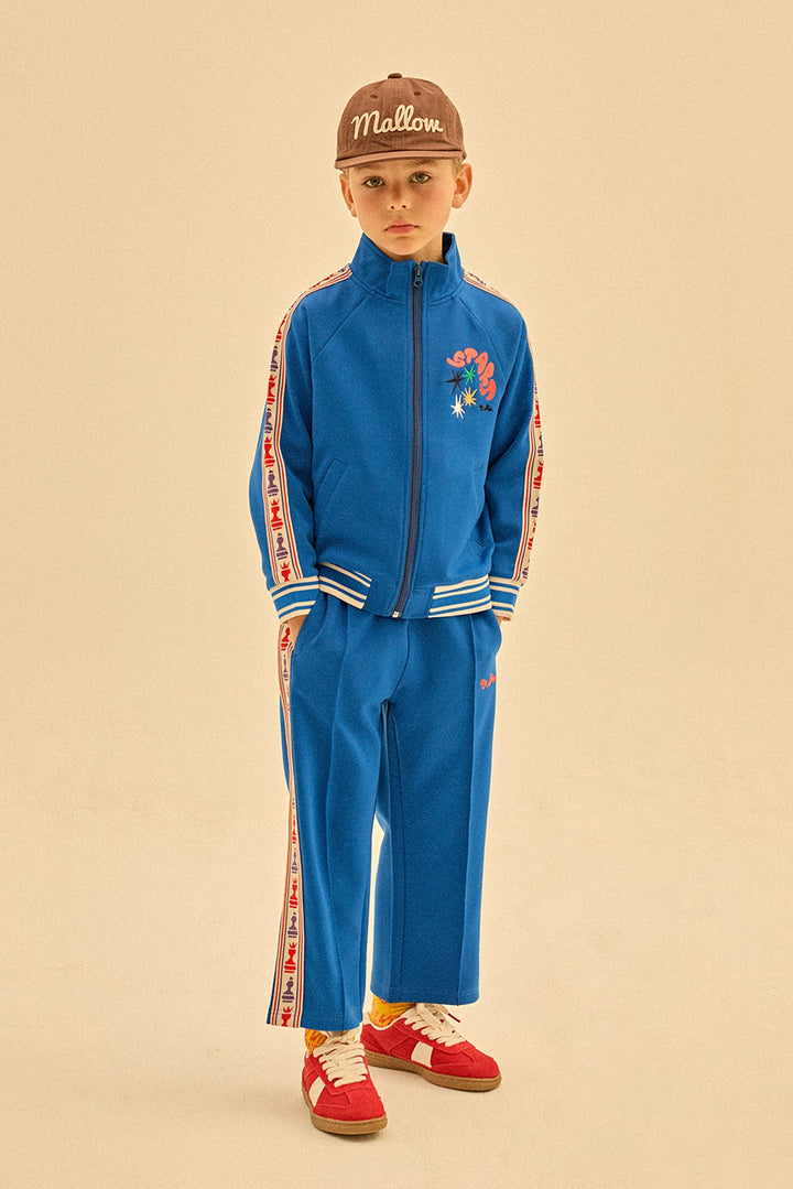 Chess Track Pants in Blue by Jelly Mallow - Petite Belle