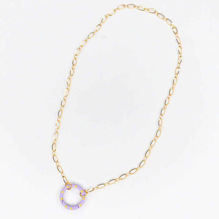 Circle Purple Clip Necklace by Feestbeest Kids - Petite Belle