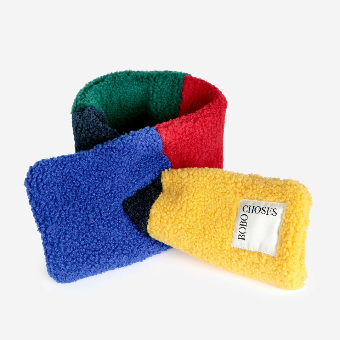 Color Block Sheepskin Neck Warmer by Bobo Choses - Petite Belle