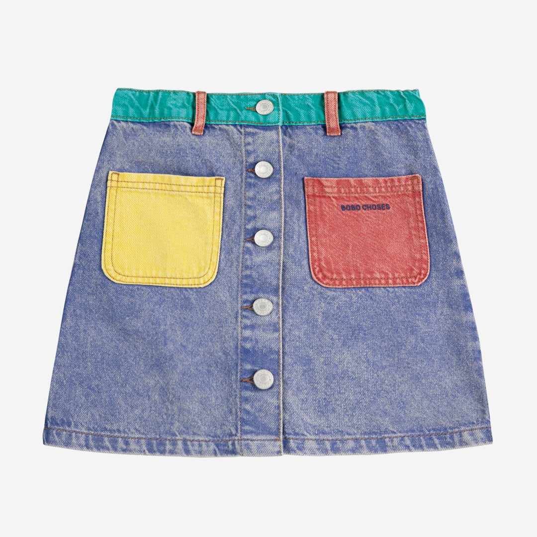 Colour Block Denim Skirt by Bobo Choses - Petite Belle