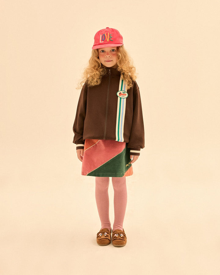 Colour Block Soft Velvet Skirt by Jelly Mallow - Petite Belle