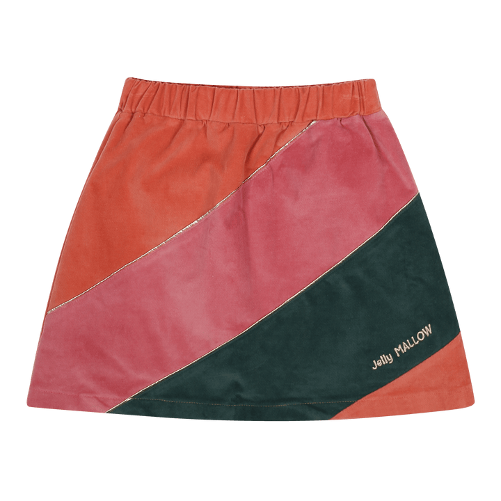 Colour Block Soft Velvet Skirt by Jelly Mallow - Petite Belle