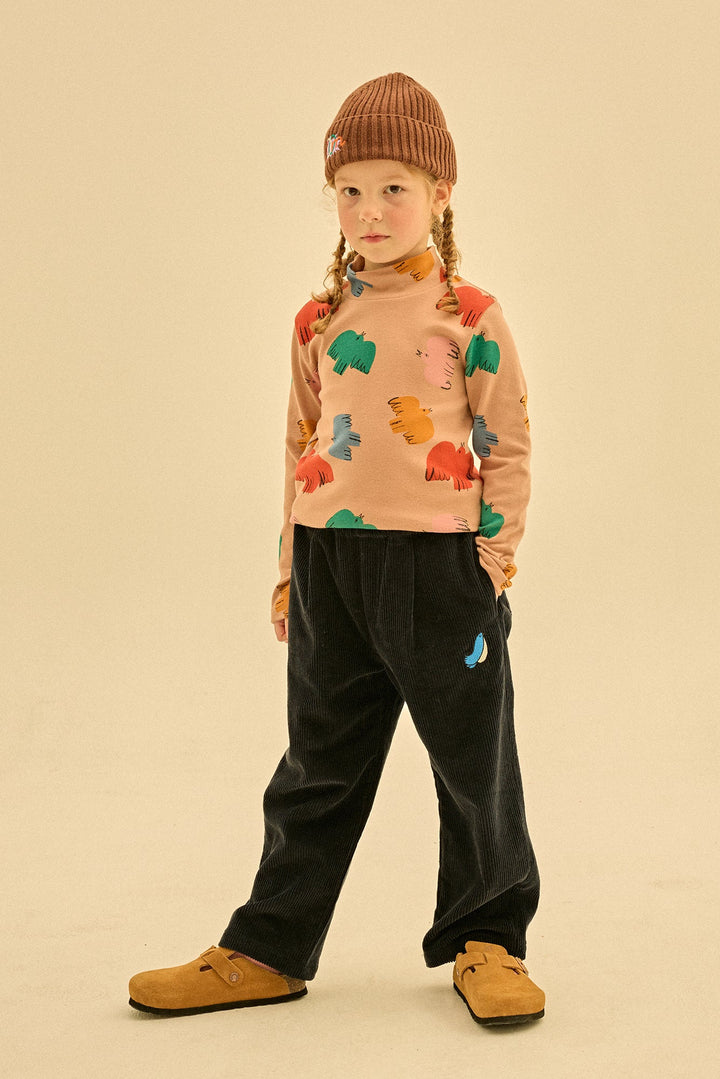 Colourful Bird Turtleneck Top by Jelly Mallow - Petite Belle