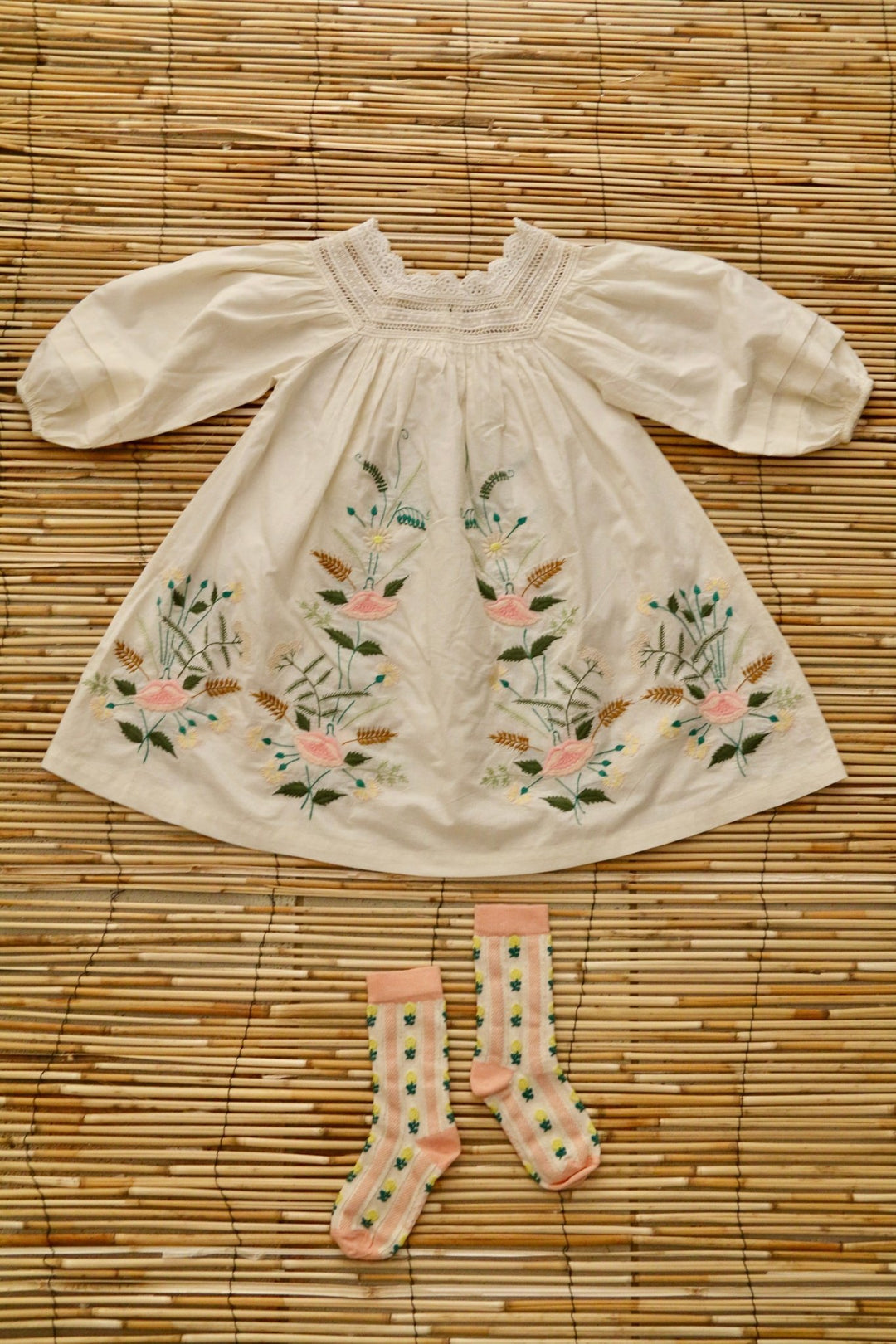 Dress in Ecru Sushi Voile by Bonjour - Petite Belle
